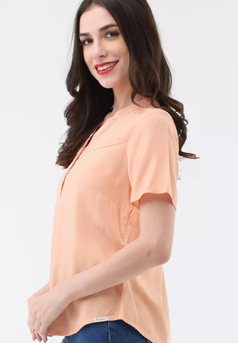 Short Slvs Chinese Collar Blouse