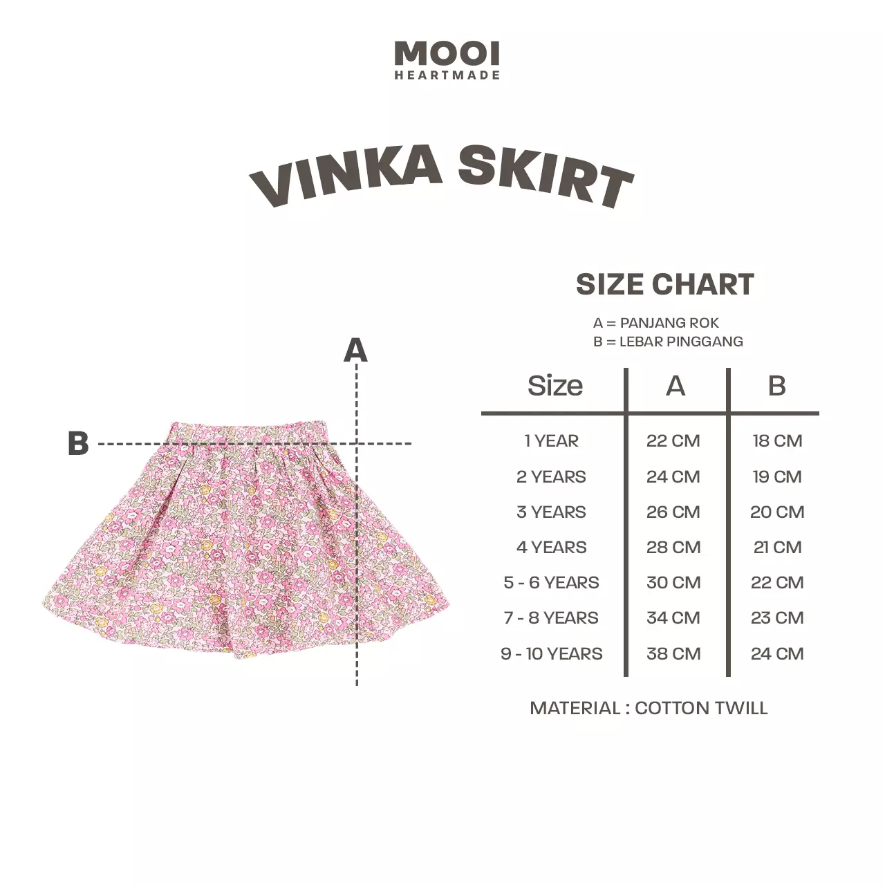 Mooi Rok Anak Perempuan Vinka Skirt - Rose Tan