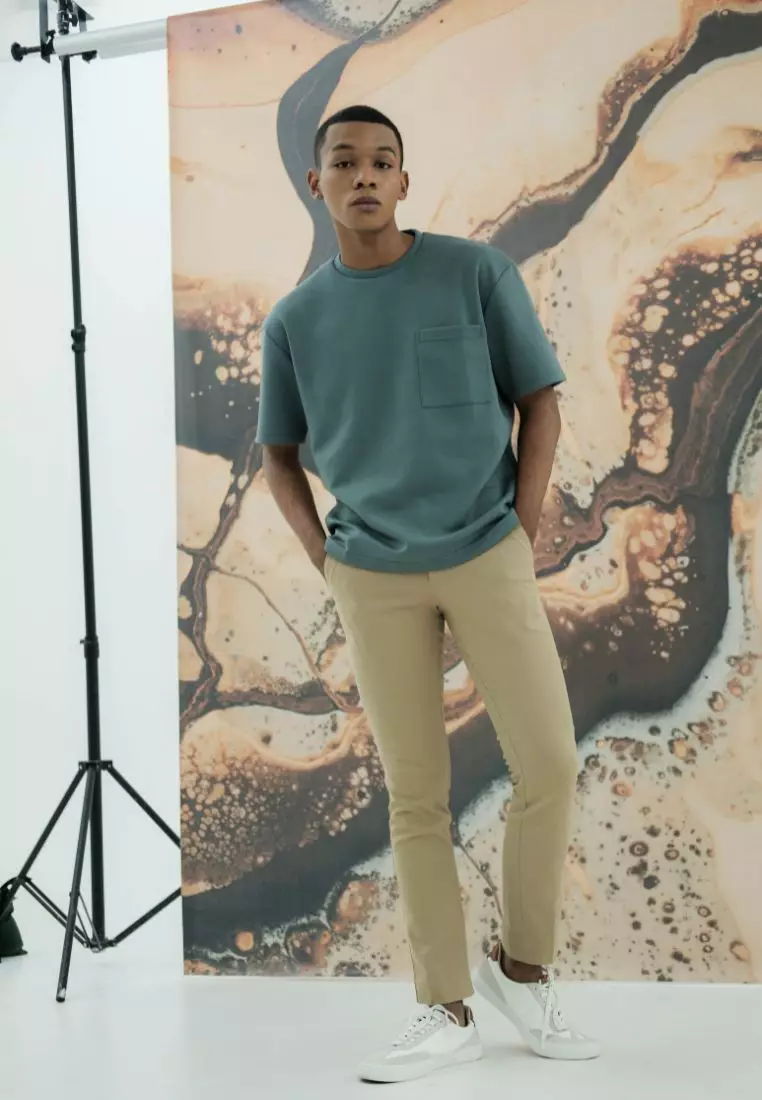 LARUSSO Molecule Oversize Pocket Tee - Mineral Blue