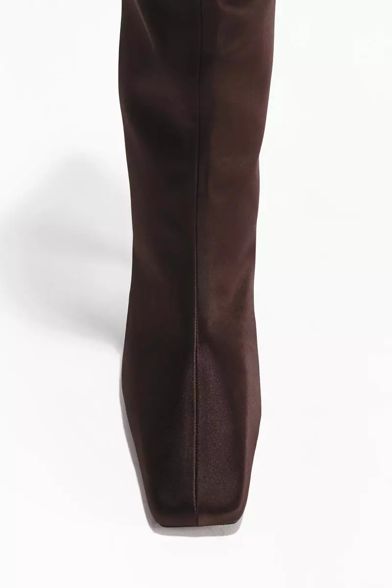 Satin knee-high boots