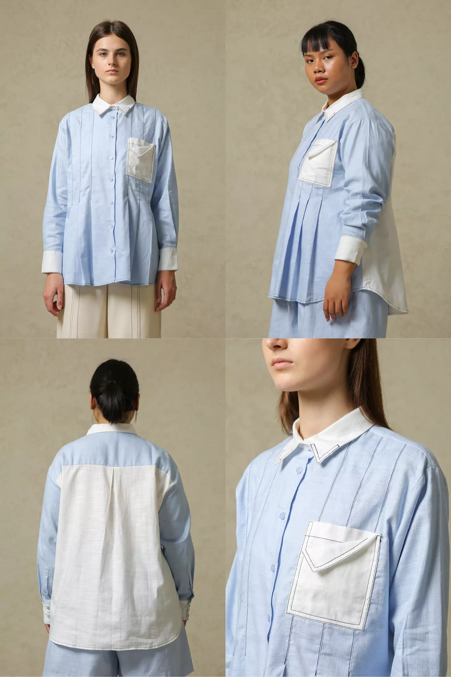 COTTONINK Studio - Atasan Kemeja Wanita Light Blue Kelham #StudioSummerCollection