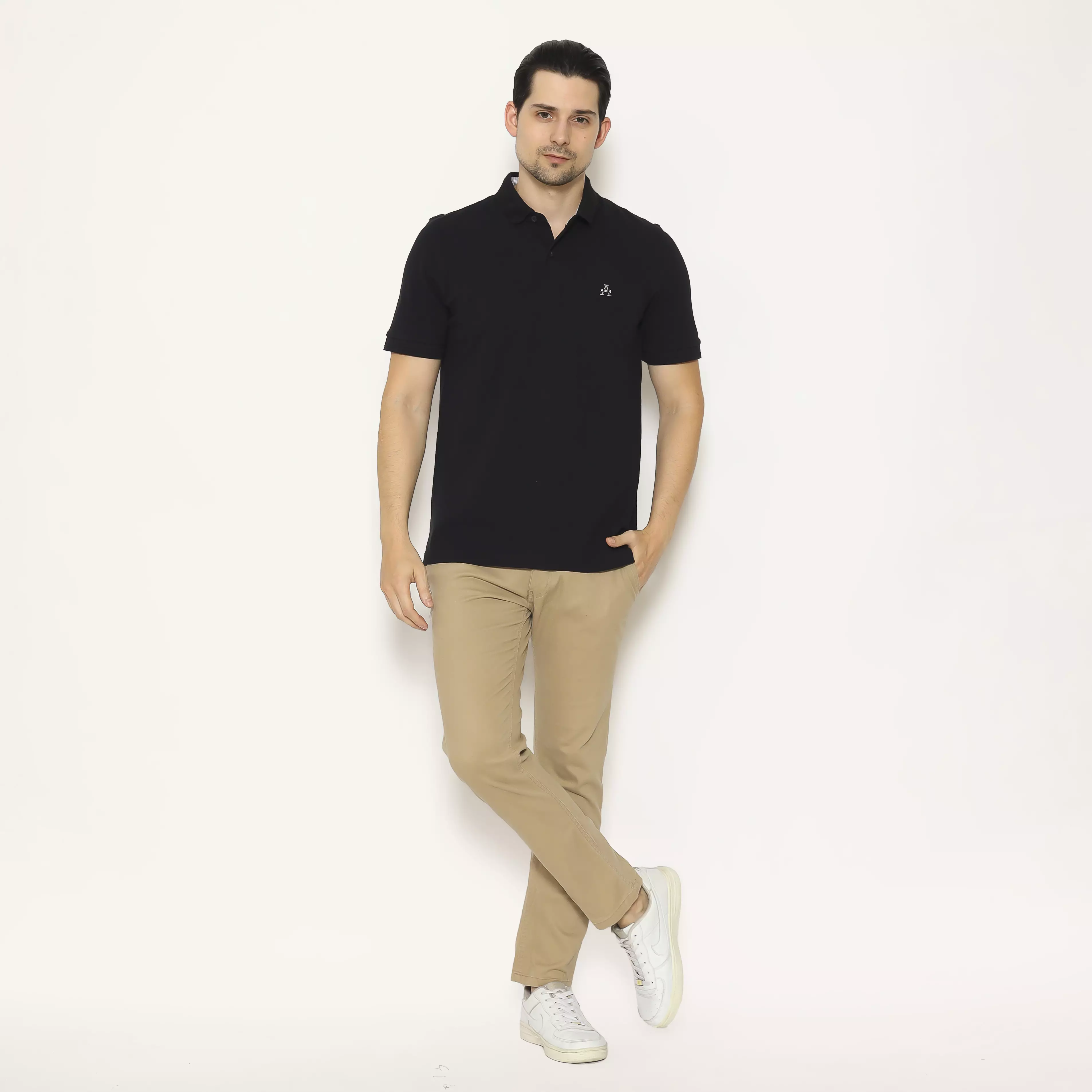 AMK Kaos POLO Solid Lengan Pendek PS ASUKA S/S Black