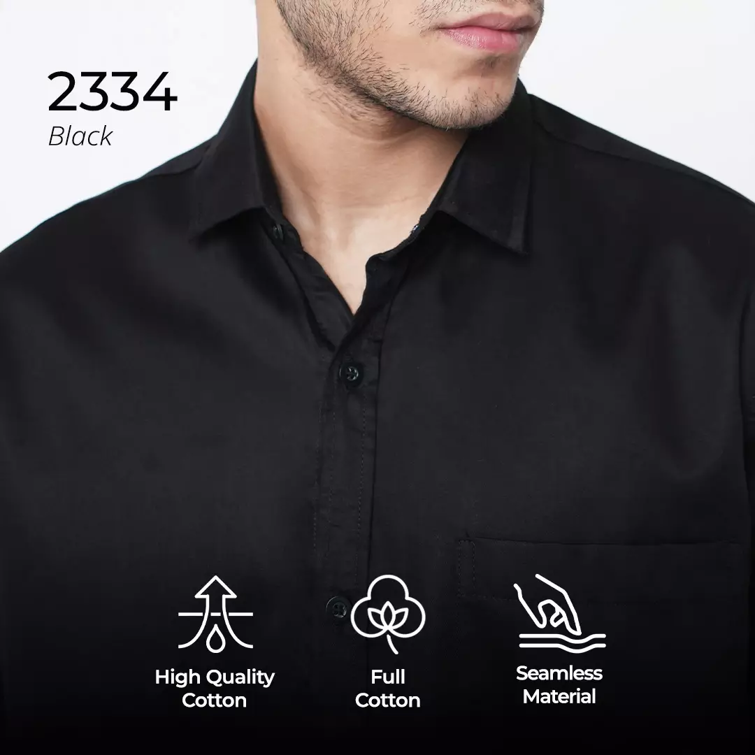 Casella Kemeja Pria Lengan Panjang Polos | Kemeja Premium Gallant 2334 Black