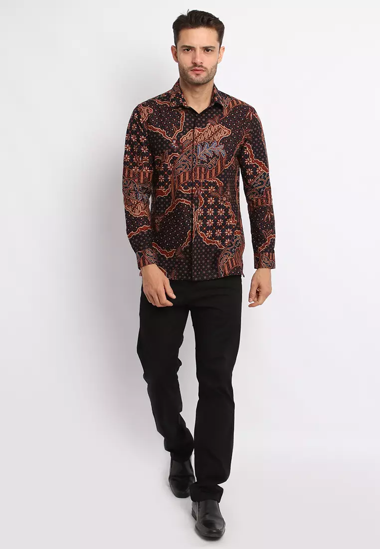 MAGINOT WIDIPA NAVY Batik Slim Fit Lengan Panjang