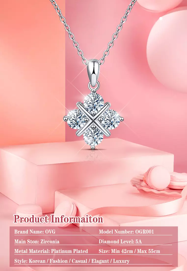Kalung Wanita N001 Original Fashion Perhiasan Cewek Berlian Dilapisi Platinum Anti Luntur Necklaces
