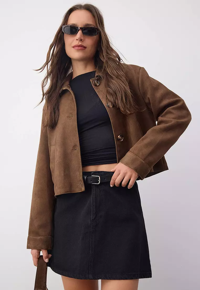 Trendyolmilla Wardrobe Essentials Black More Sustainable Belt Detailed Denim Skirt Twoaw26Et00027