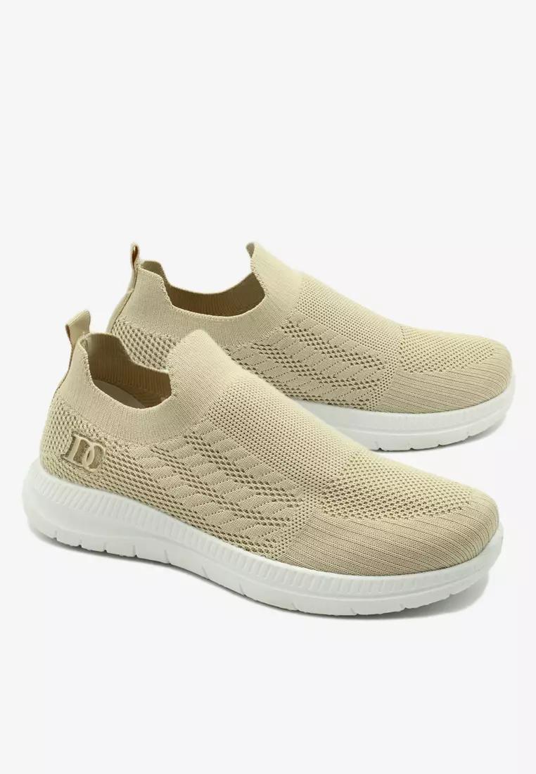 Gold slip store on sneakers womens