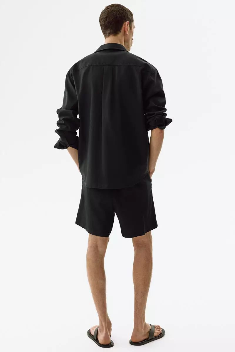 Relaxed Fit Linen-blend shorts