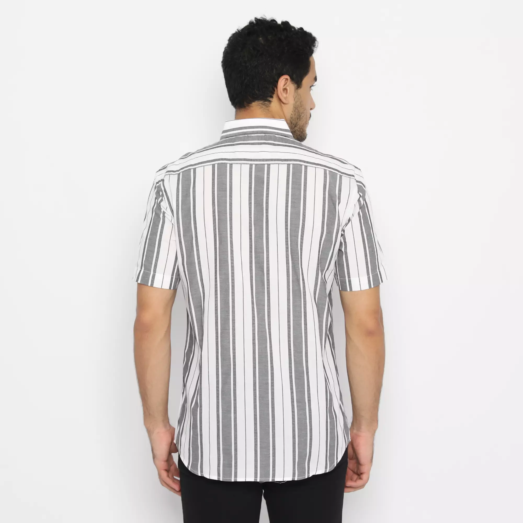 Platini Kemeja Salur Motif Garis Pendek Katun 73146