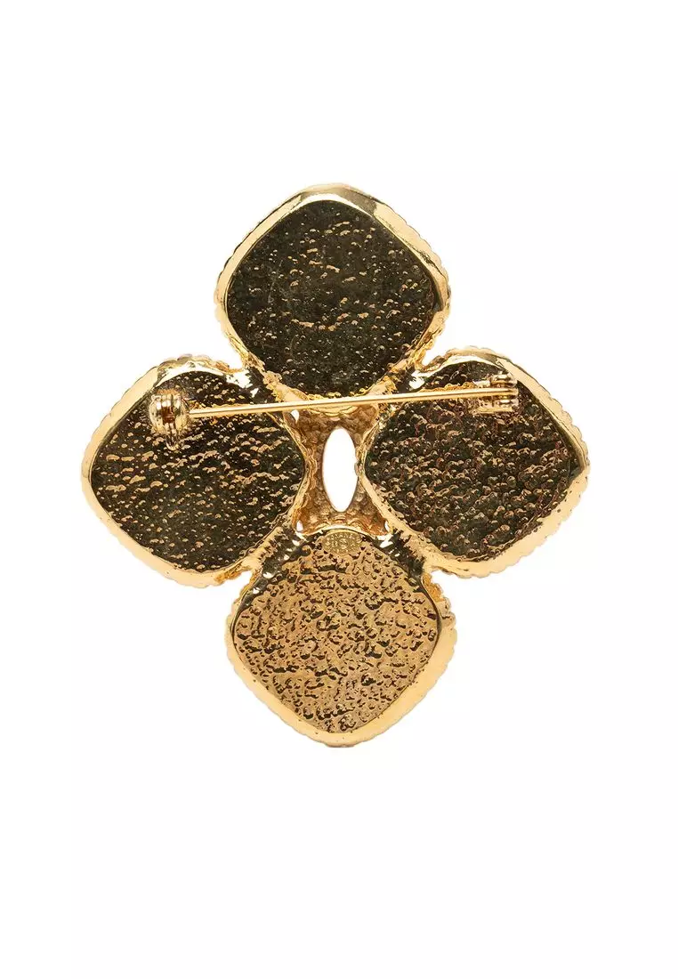 Pre-Loved Chanel Gold Plated Coco Mark Flower Brooch