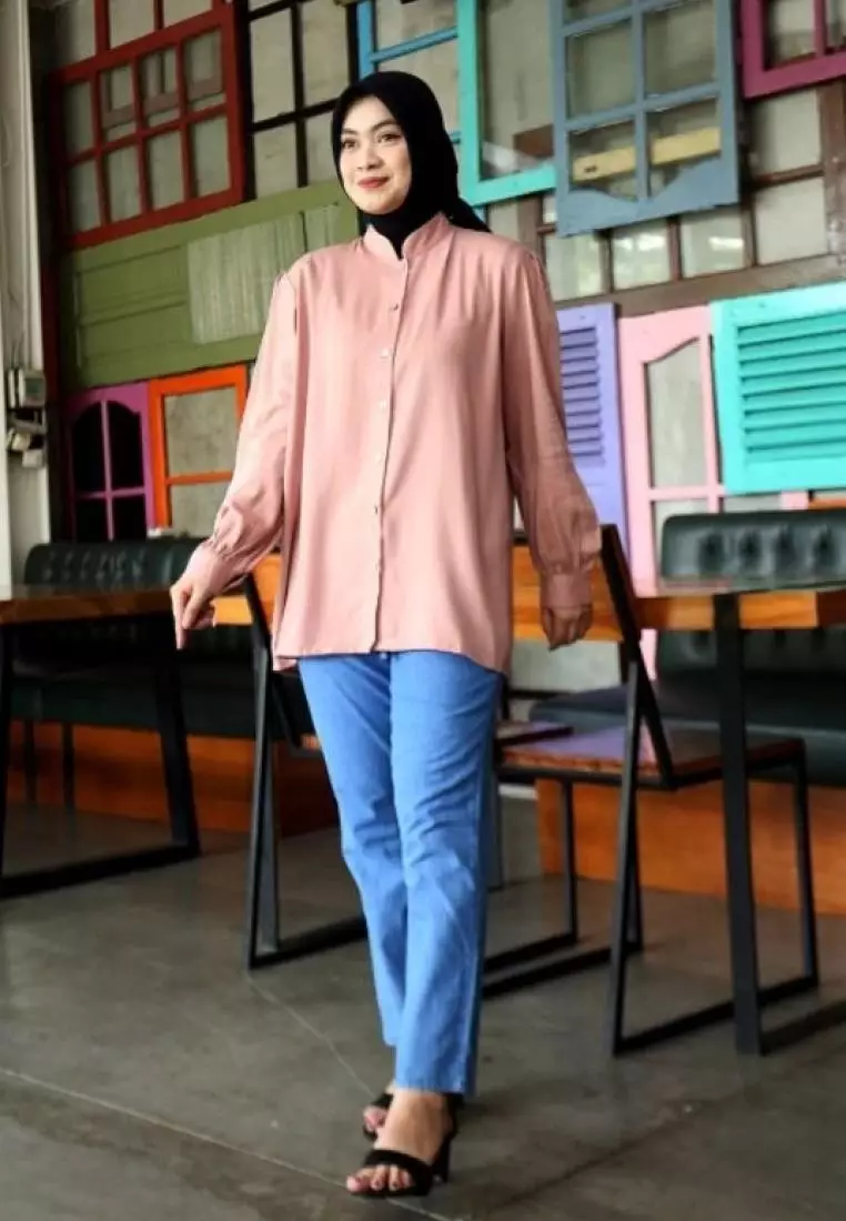 Grenda Shirt [Pink] Kemeja Soft Cotton