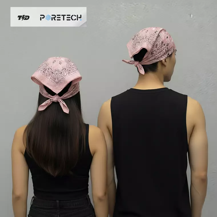 TD ACTIVE Bandana Kalcer Lari Baby Pink White Tie Dye PORETECH 52cm x 52cm ABA31