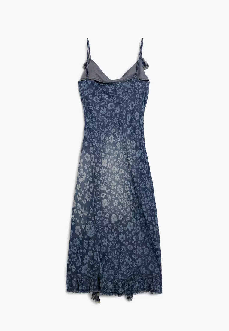 Denim ruffle dress
