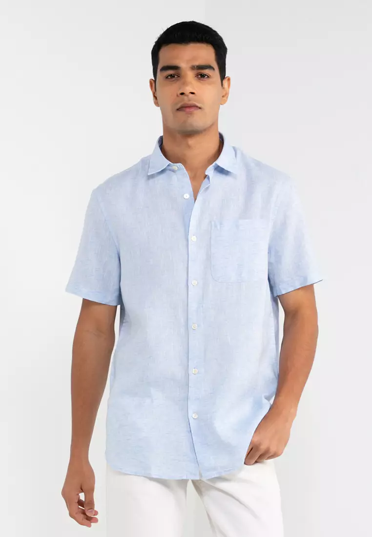 Mens denim short sleeve shirt hotsell