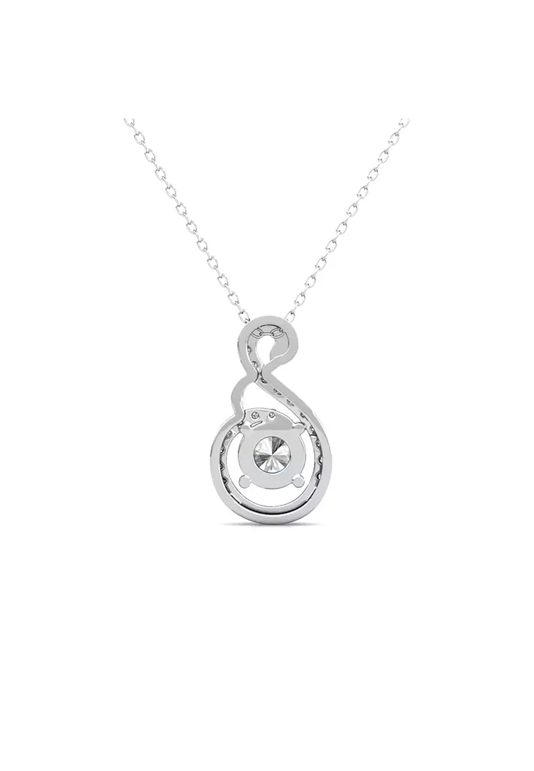 Berlian Moissanite Le Aurore Pendant [GRA CERTIFICATE MOISSANITE DIAMOND] - Kalung 1.0 CT Moissanite Diamond 925 Silver CELESTA by Her Jewellery