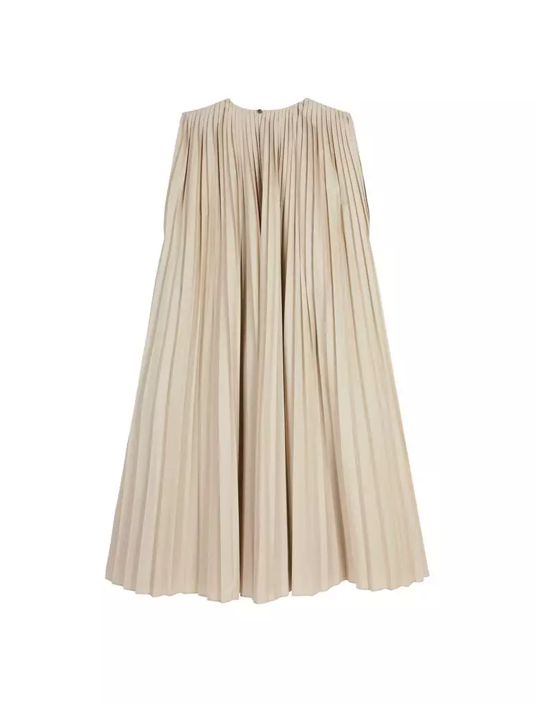 A字百褶無袖連衣裙