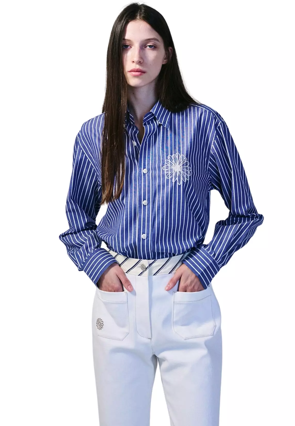 Oxford Shirt Stripe - Navy Ivory