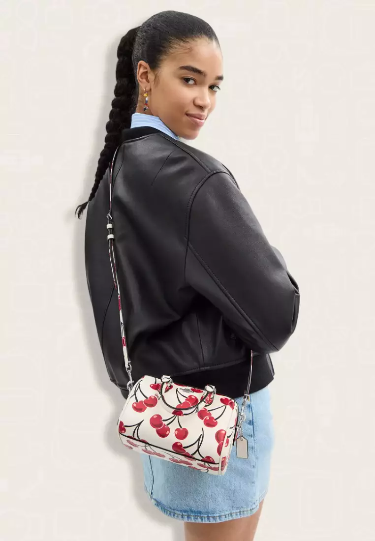 Coach Mini Rowan Crossbody Bag With Cherry Print Chalk Multi