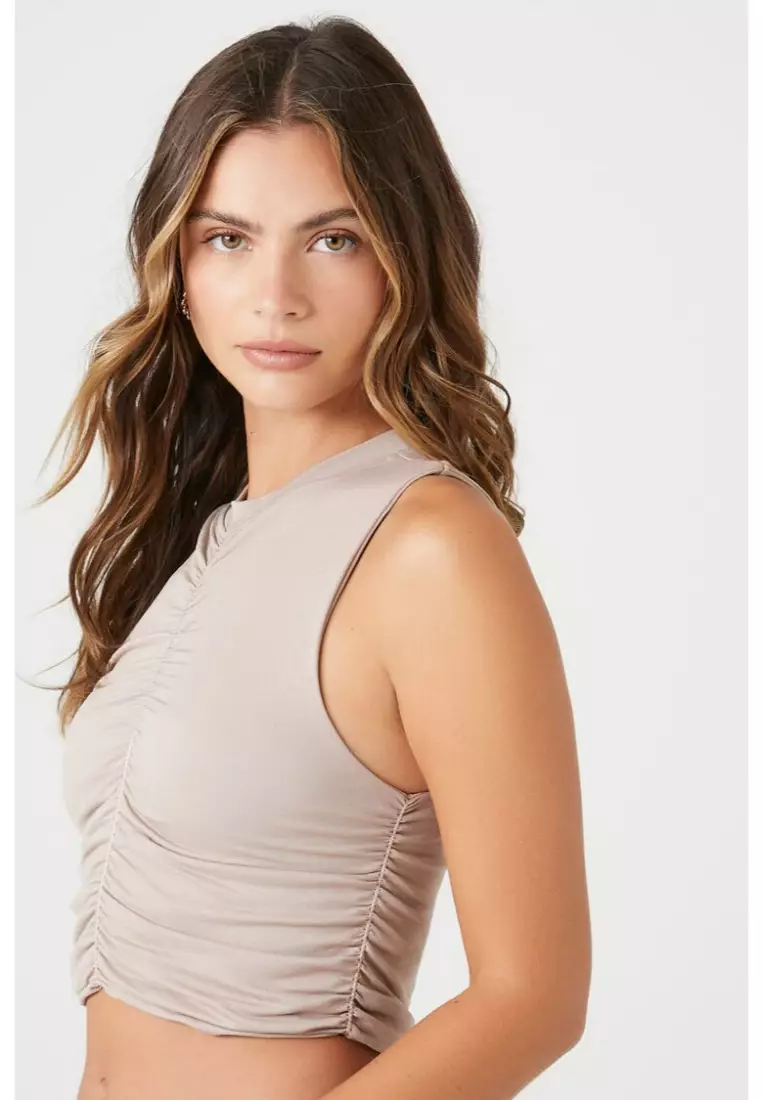 Ruched sleeveless top new arrivals