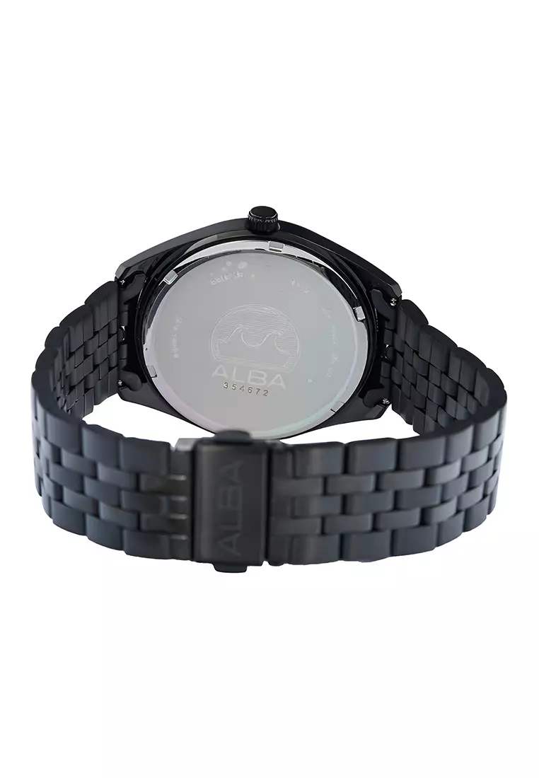 Alba AS9S03X1 Jam Tangan Pria - Black - Stainless Steel
