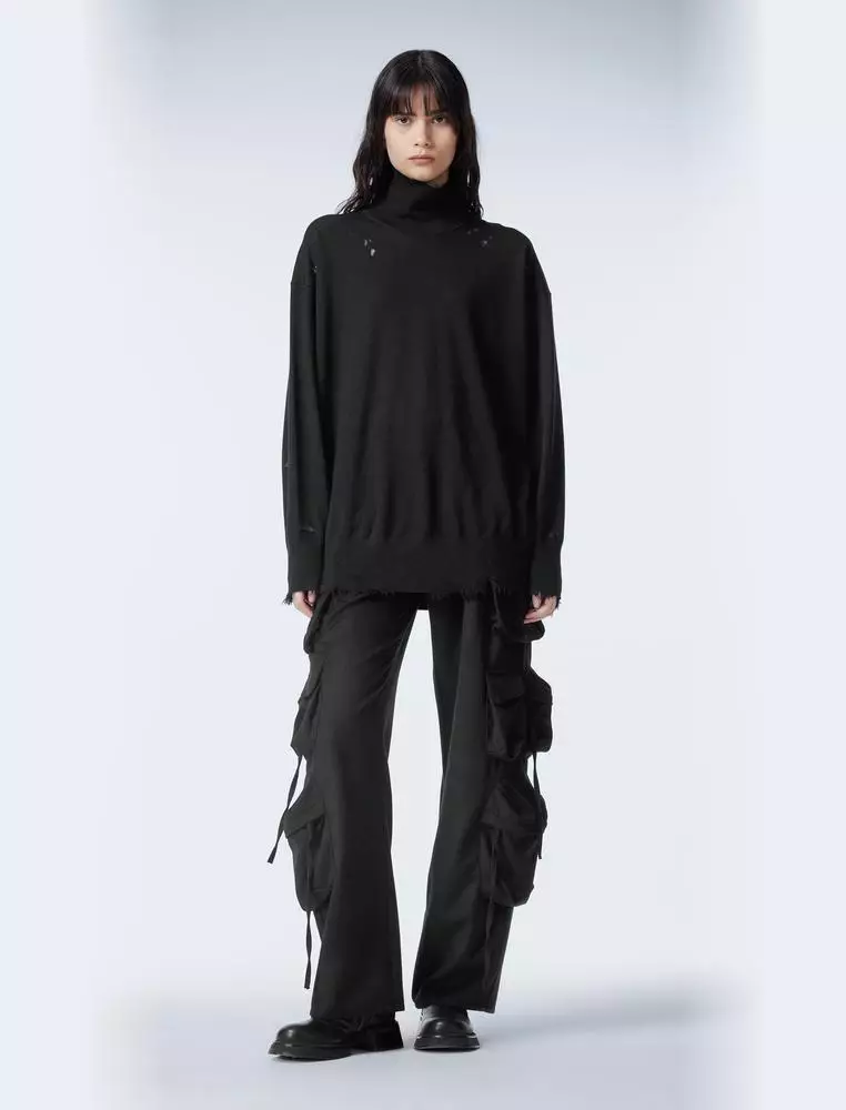 Cashmere Wool Tweed Work Pants