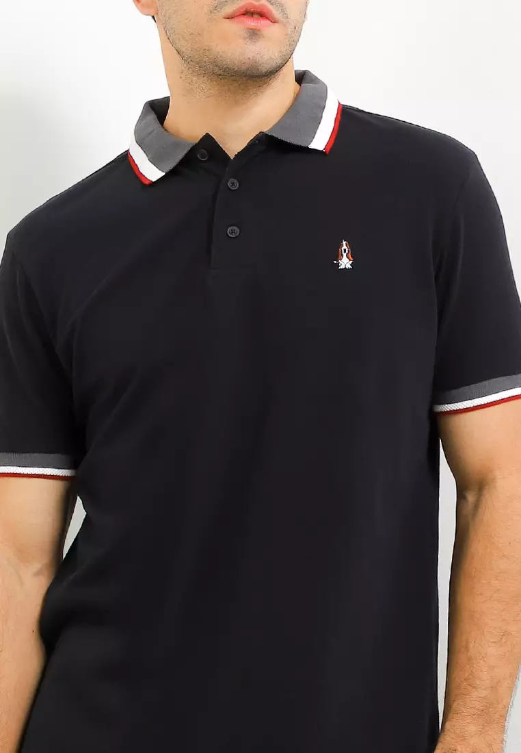 Chapin Jacquard Collar Polo Shirt