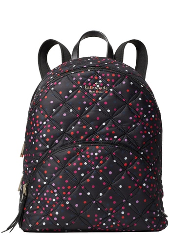 Kate Spade 黑色 Kate Spade Karissa Nylon Quilted Festive Confetti Large Backpack Bag in Multi 107D1ACE24384AGS_1