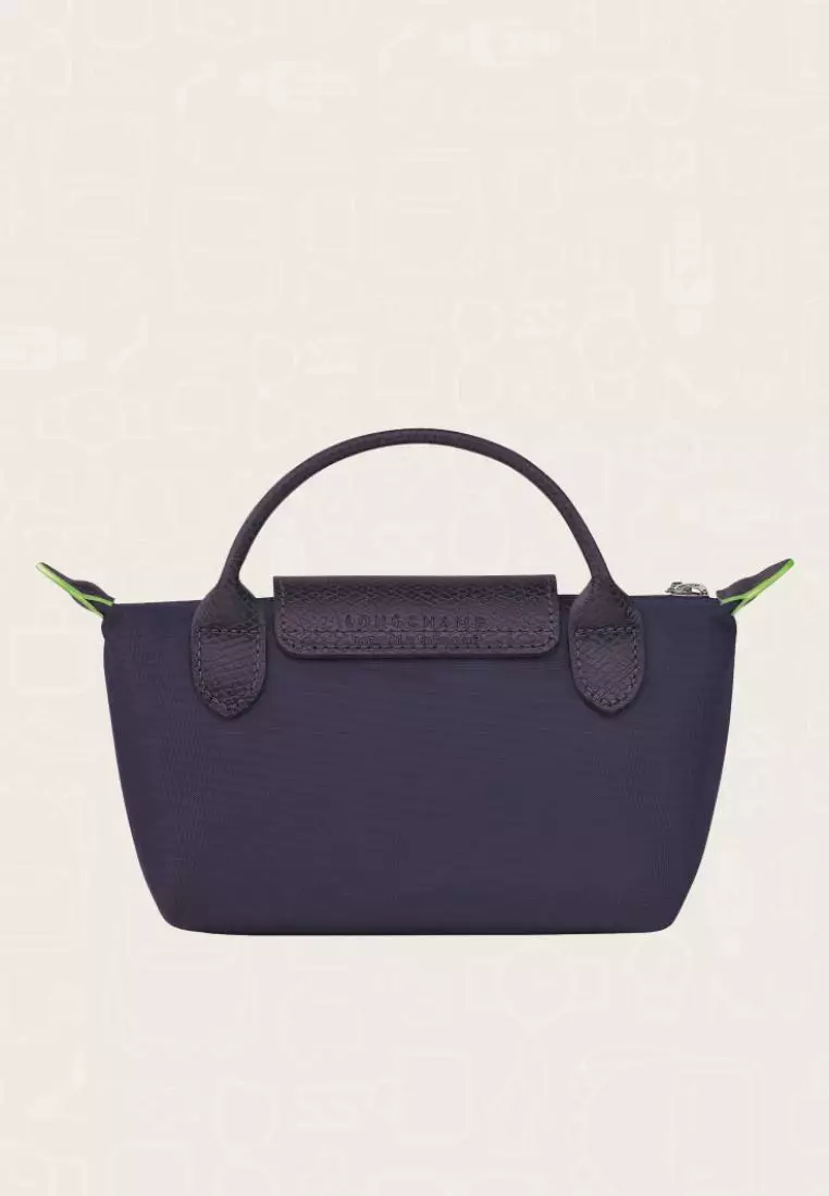 Longchamp Le Pliage Green Pouch With Handle Bilberry