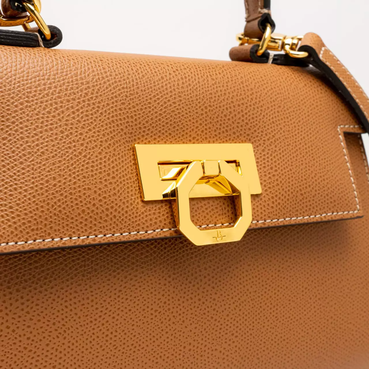 Greta 245 "V2" Palmellato Calfskin Leather Handbag Tan