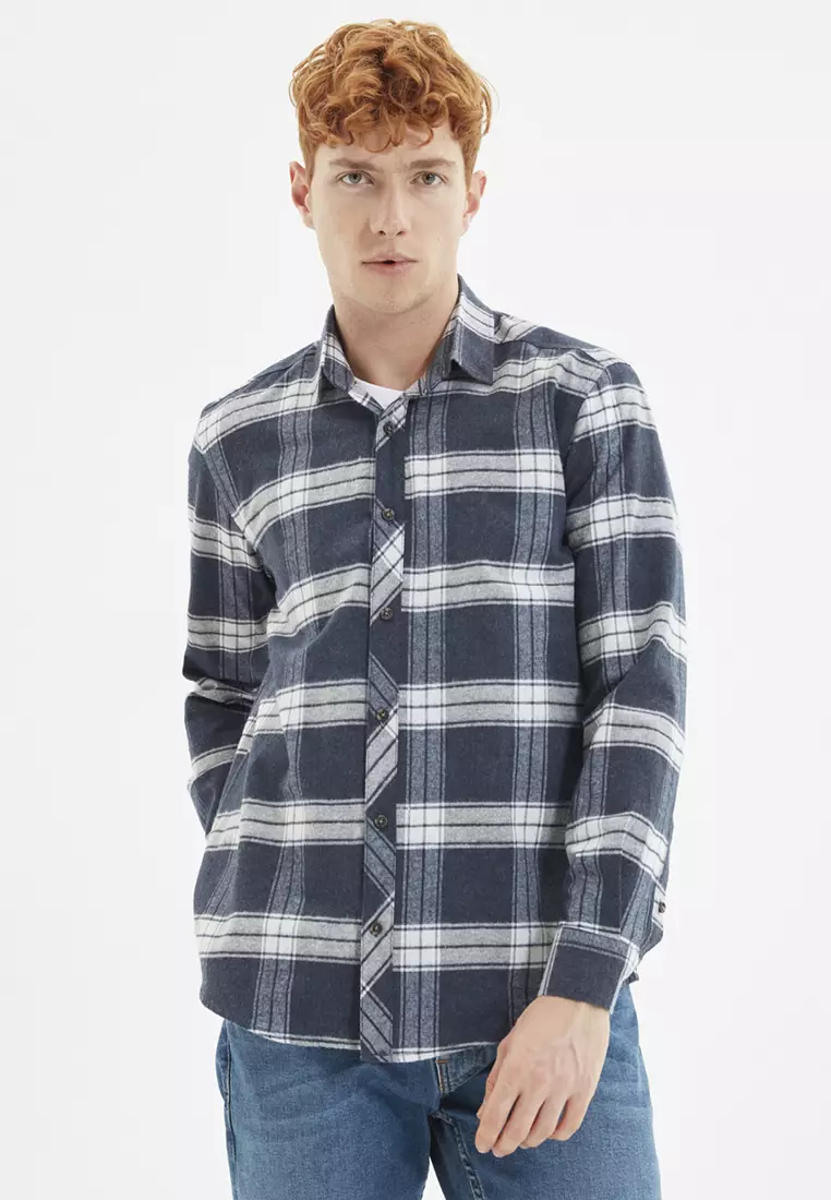 Mens flannel pullover shirt top