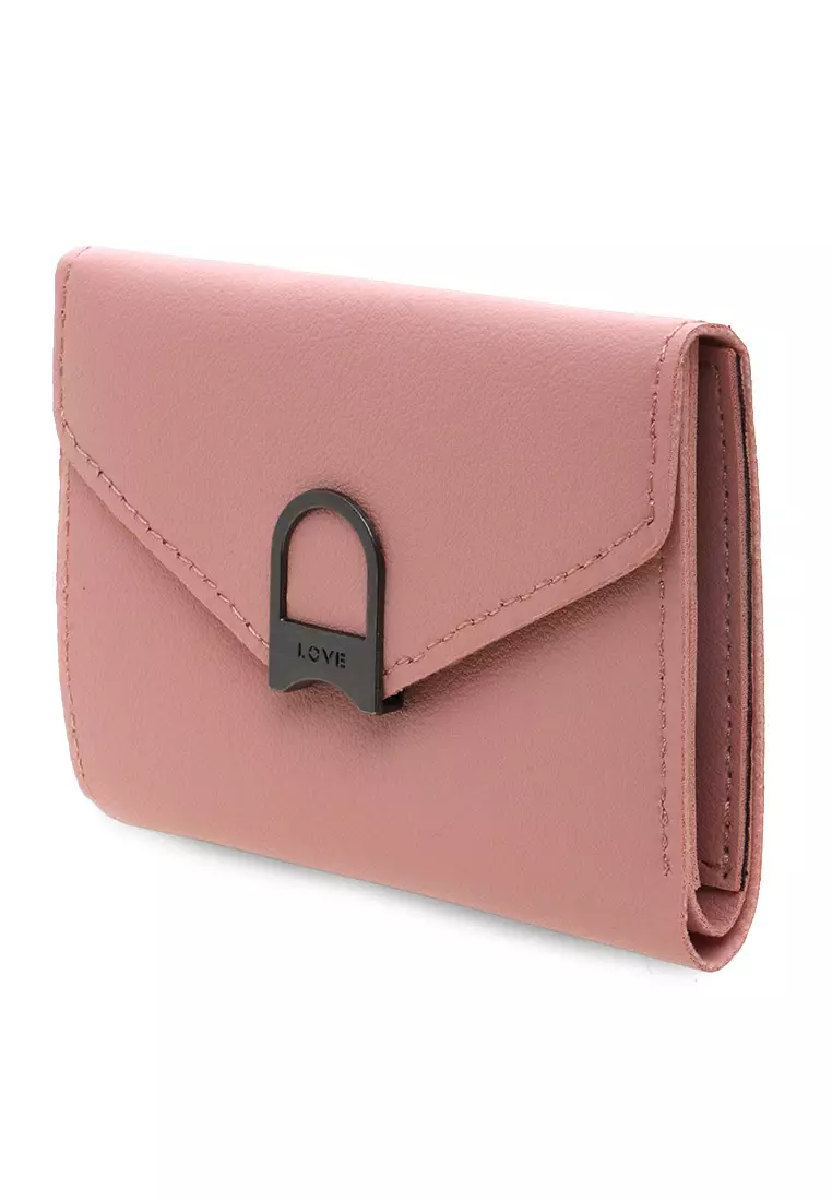 Small Wallet Design Simple Dompet Mini Wanita Premium Quality - Pink Muda