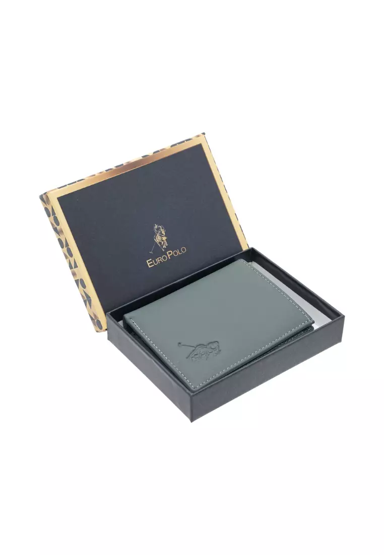 Top Grain Leather Bi-Fold Small Vertical Multi Card Short Plain Colour Wallet EWB 20961