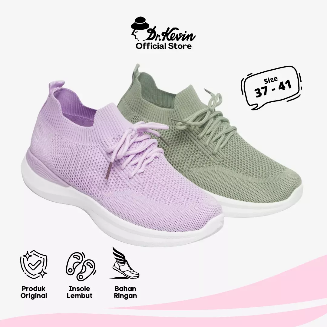 Dr. Kevin Sepatu Olahraga Sport Wanita Sneakers Rajut Slip On 589-069