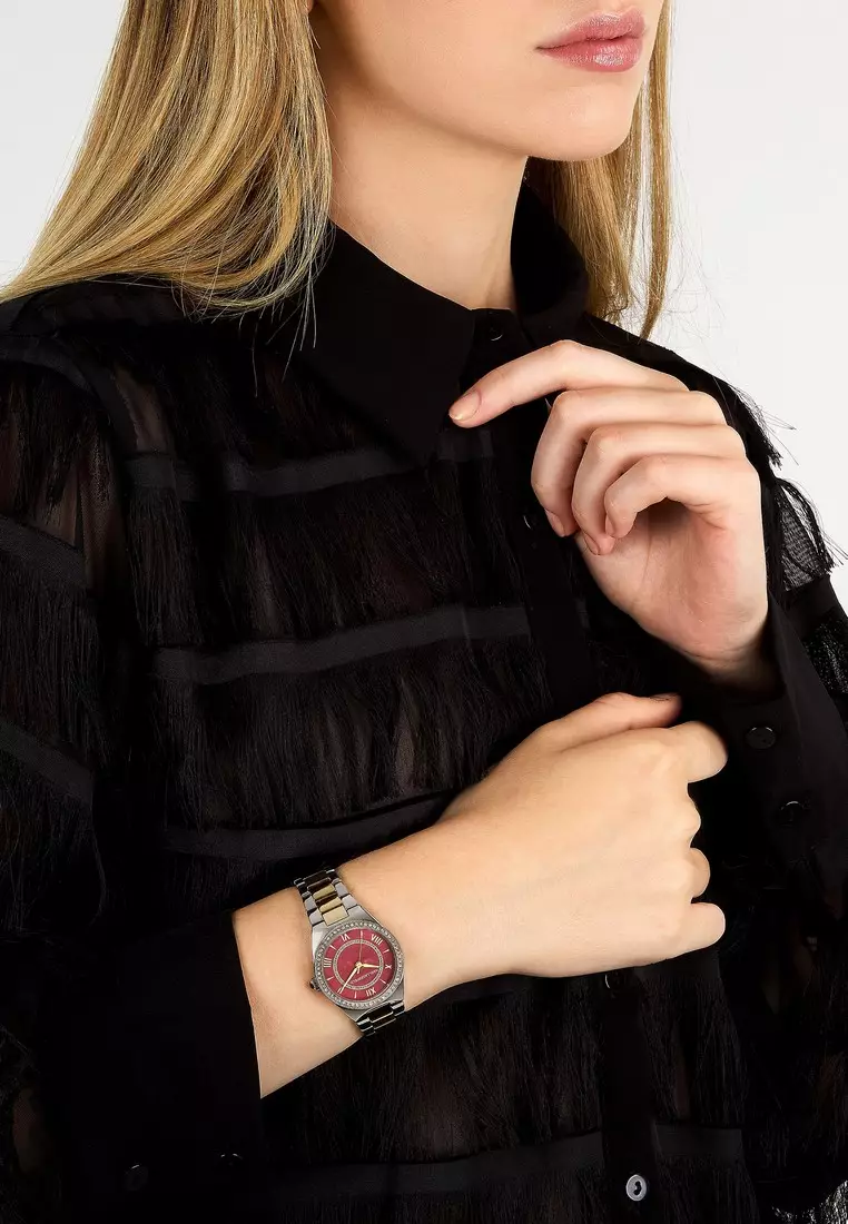 【2 Years Warranty】KARL LAGERFELD Hamburg Collection 30mm Women's Red Dial Quartz Watch R0553105503