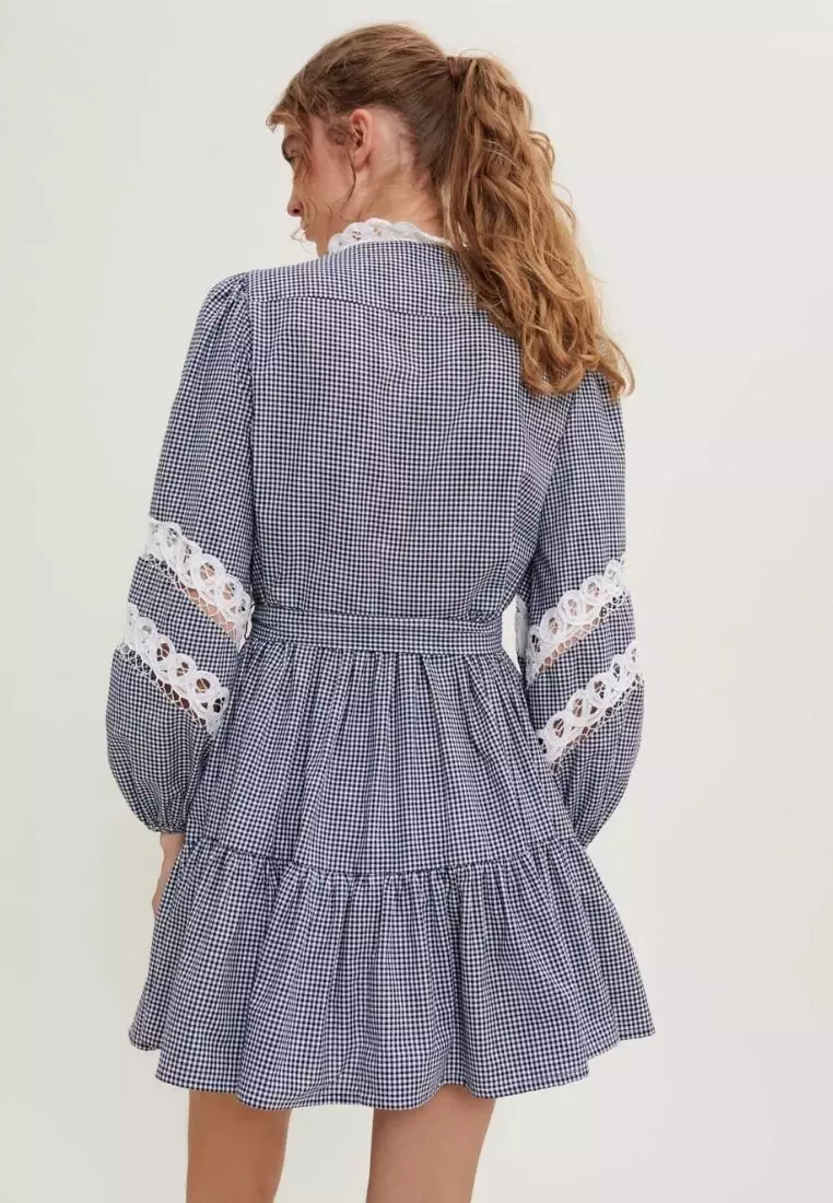 Buy Maje Gingham And Lace Dress 2024 Online ZALORA Singapore