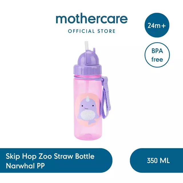 Skip Hop - Zoo Straw Bottle, Narwhal, 350ml