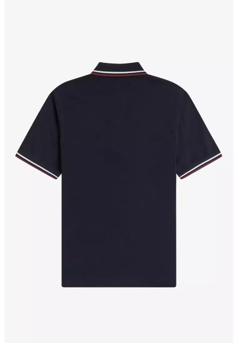 Fred Perry G3600 Twin Tipped Fred Perry Shirt (Navy / Snow White / Oxblood)