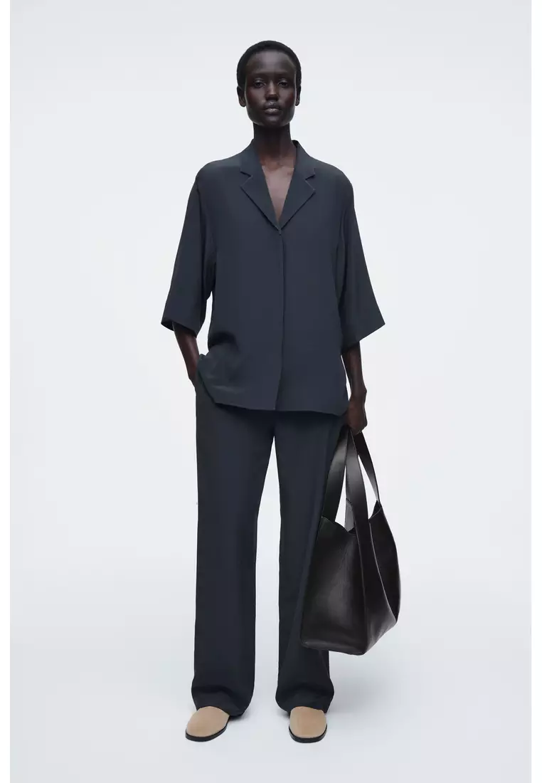 CAMP-COLLAR SILK SHIRT