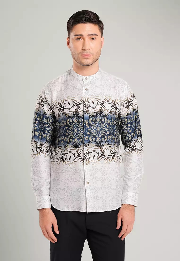 MOC Kemeja Batik Shanghai Lengan Panjang Pria HOGAN-WHITE