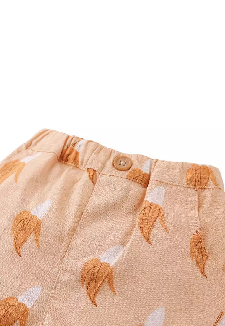 Baby Thomas Banana Cartoon Print Shorts