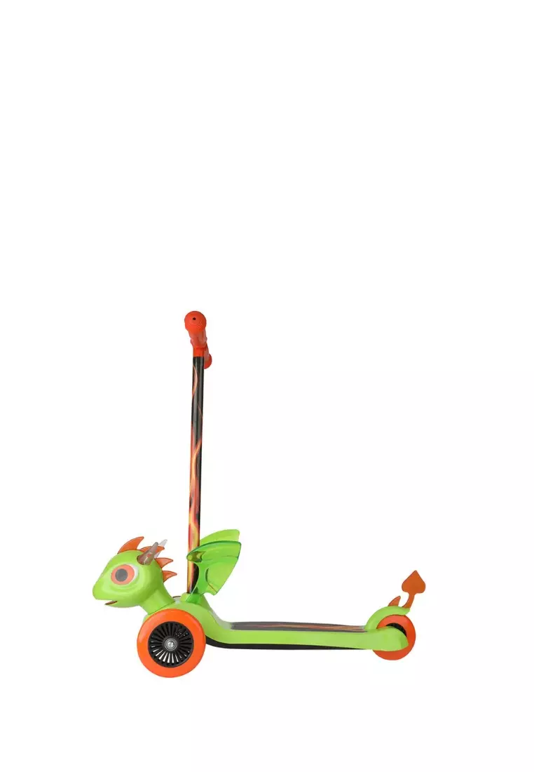 Dimensions Premium 3 Wheel Kids Scooter Dragon with Light and Sound - Skuter anak 3D dragon