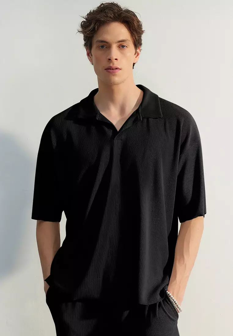 Buy Trendyol Textured Wrinkle Free Polo Shirt 2026 Online | ZALORA