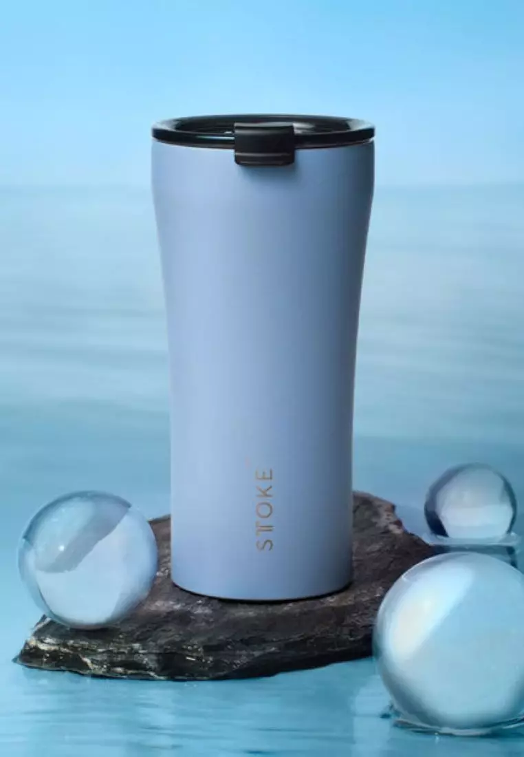 STTOKE Limited Edition Leakproof Ceramic Insulated Cup Powder Coating 12oz - Bondi Blue