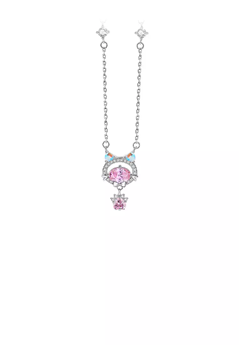 Buy Glamorousky 925 Sterling Silver Cute and Sweet Cat Paw Pendant