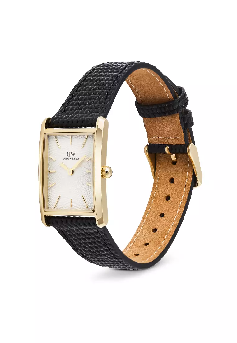 Bound 35x24mm Black Lizard White Guilloché Gold - Men Watch stainless steel Leather strap watch DW Official Authentic Original jam tanggan lelaki DW jam tangan