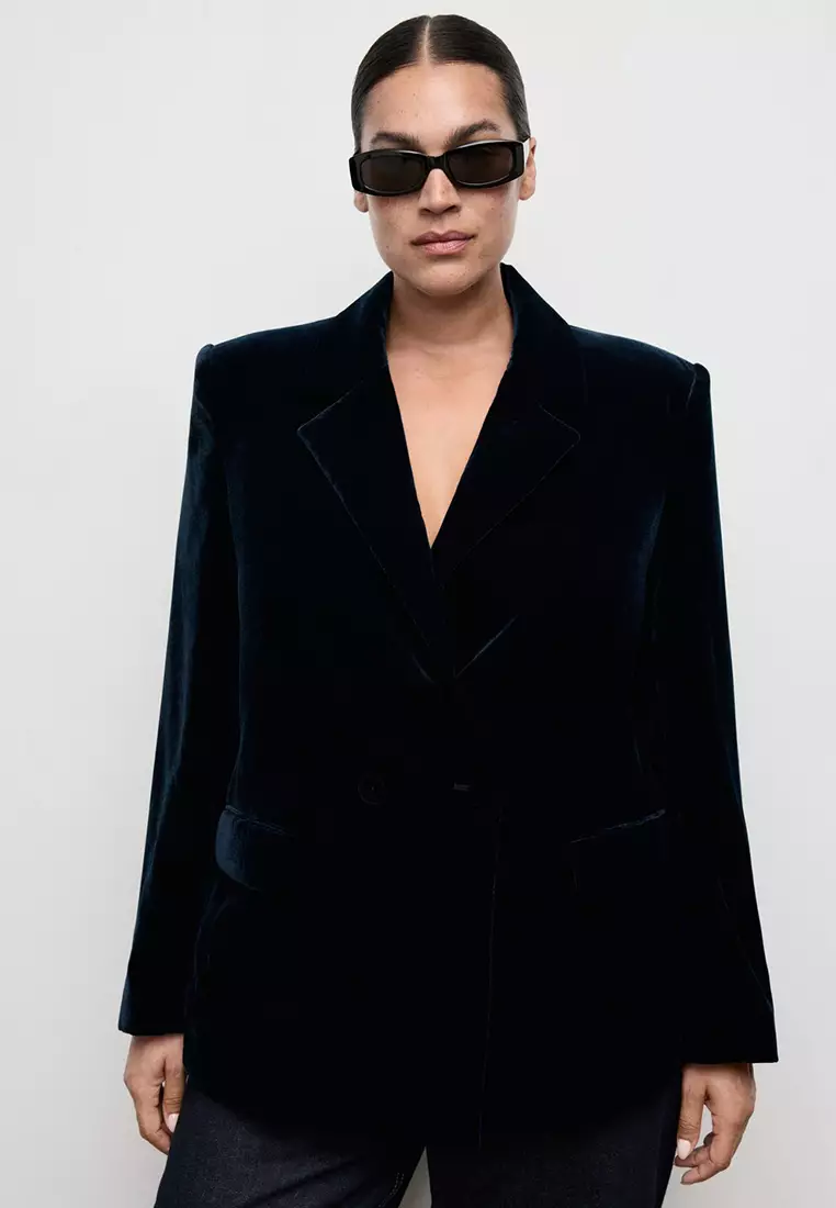 Double-Breasted Velvet Jacket