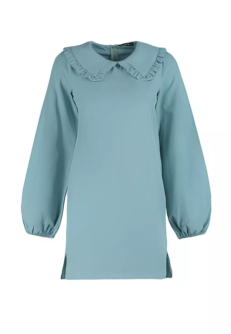 MODEST Babydoll Collar Slit Tunic Top