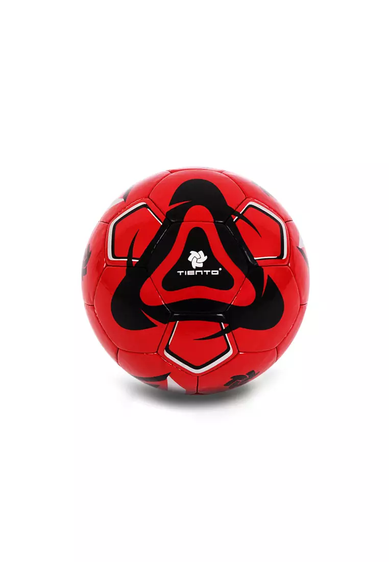 Tiento Bola Sepak Red Soccer Football Spinner Red Ball Size 5 Include Pentil