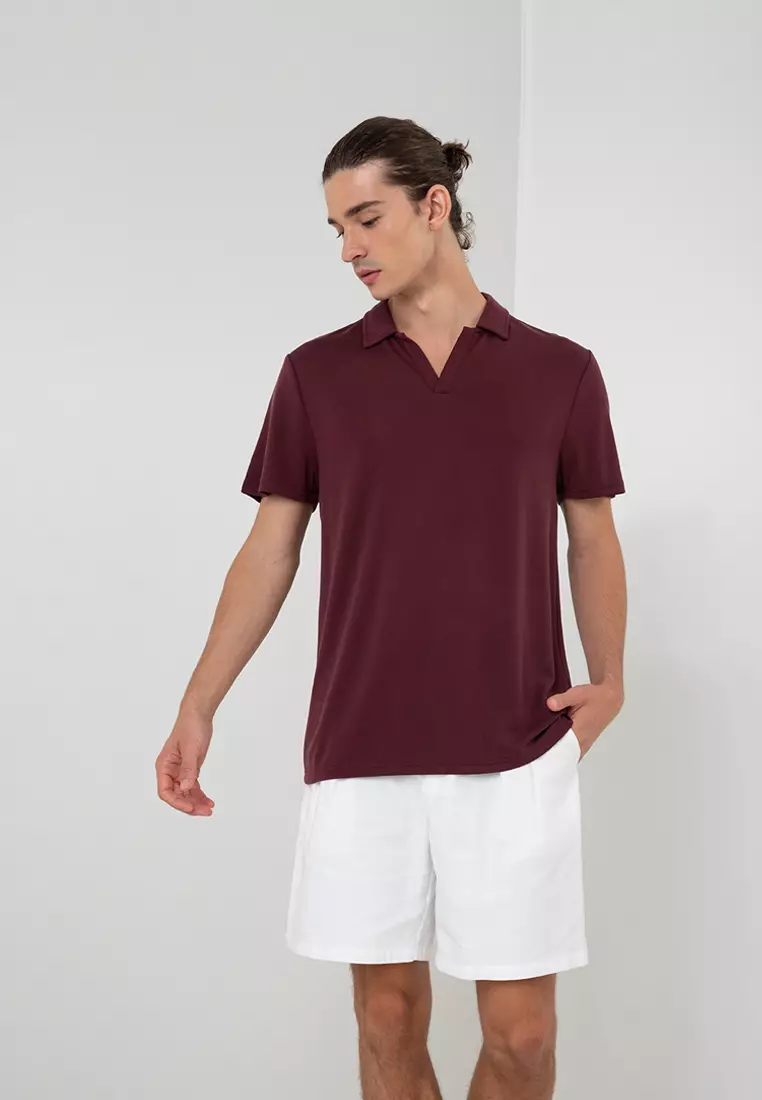 Buy Zalora Studios V-Neck Collar Polo Shirt Online | Zalora Malaysia