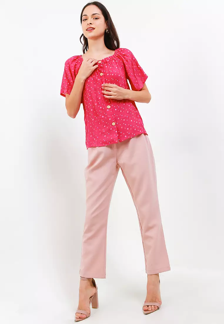 Prunella Blouse Top Lengan Pendek